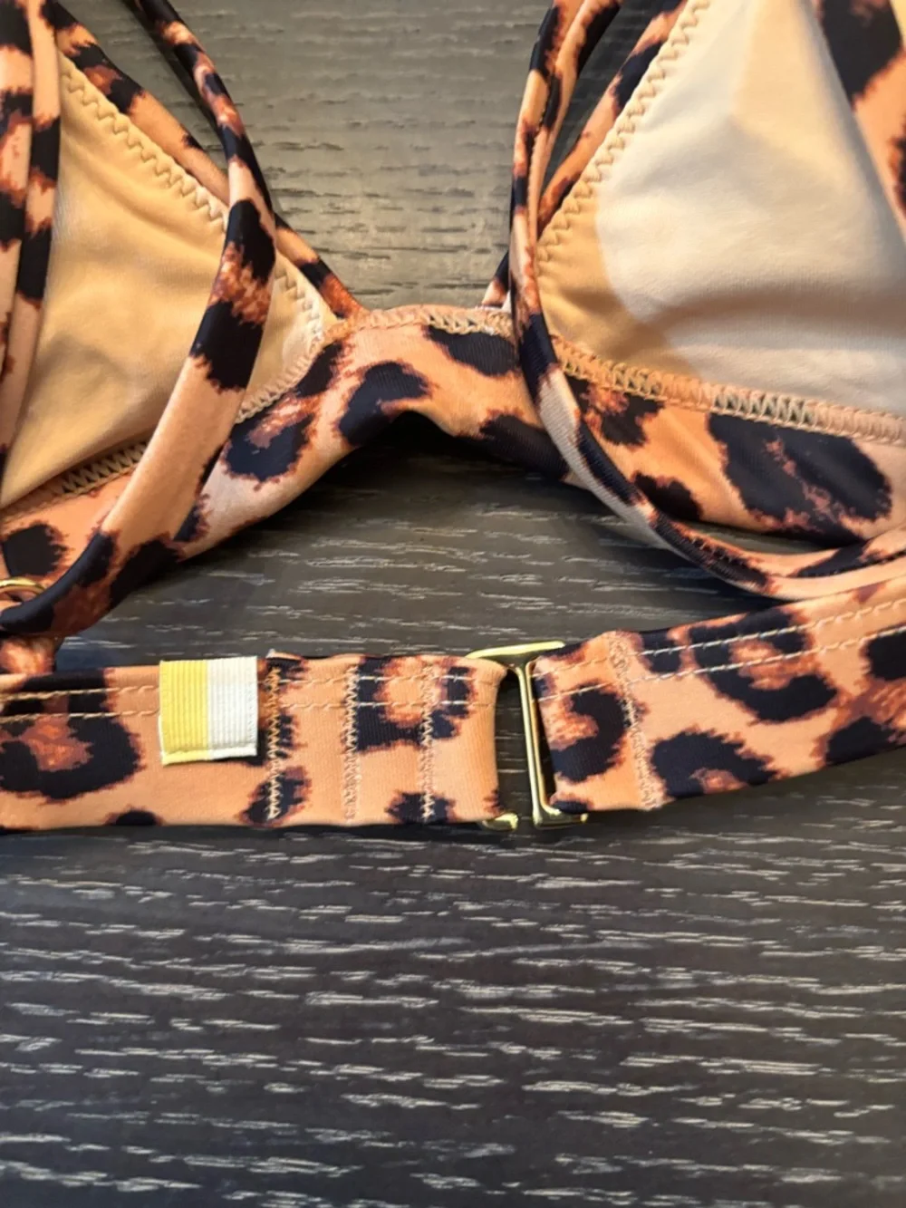 Summersalt Leopard-Print The Triangle Bikini Top Size 10